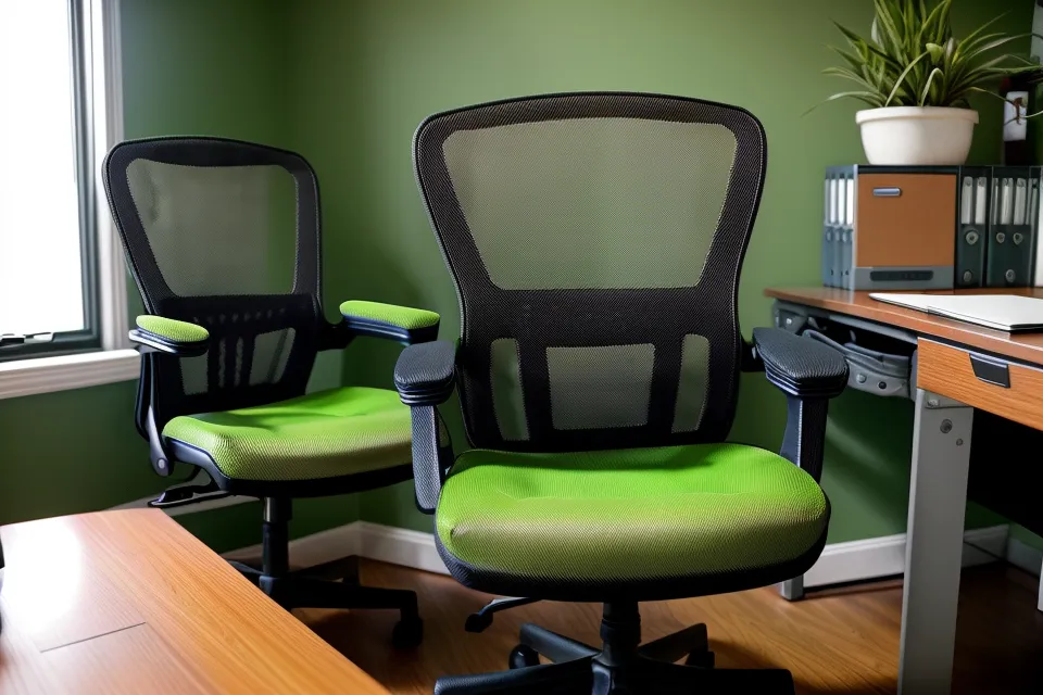 An ergonomic chair paired with a traditional solid wood executive desk