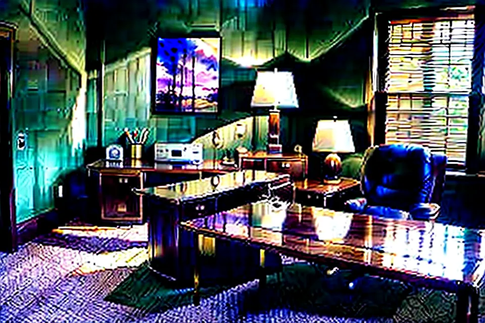 A comfortable home office setup with an ergonomic chair in a lived-in room.