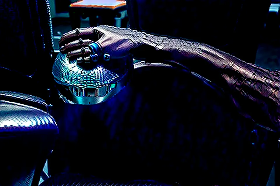 Hand adjusting the tension control knob under a high-quality office chair